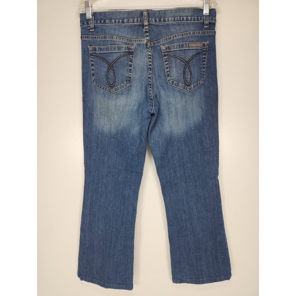 Womens Calvin Klein Jeans Mid Rise Boot Cut Size 30/10 Medium Wash Hemmed to 28" - Picture 3 of 13